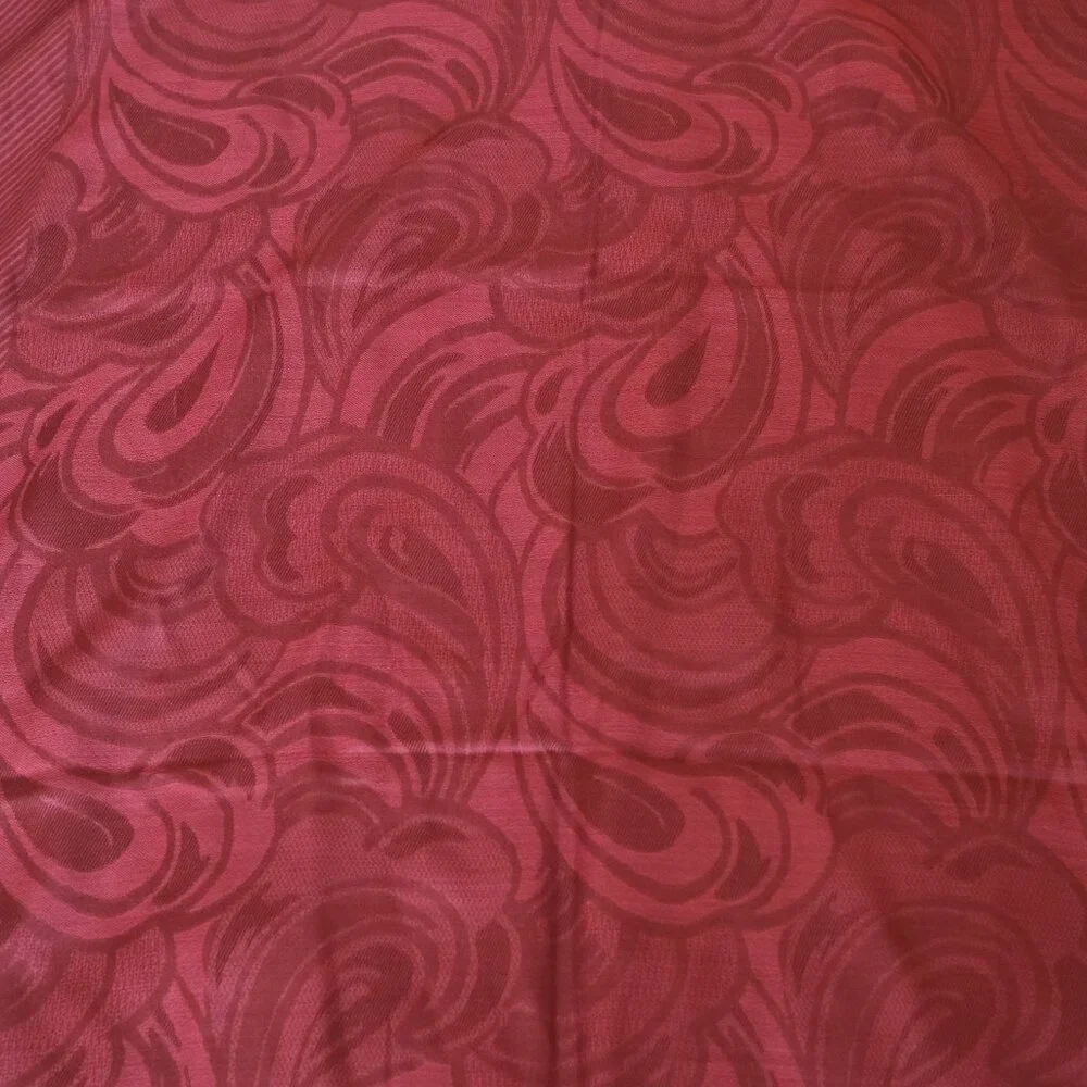 MISSONI Silk Wool Maroon Large Fringed Scarf - Picture 5 of 8